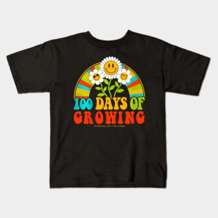 Groovy 100 Days Of School Teacher Kids 100 Days Of Growing Kids T-Shirt